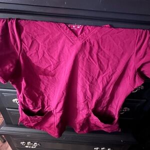 Dickies Burgundy V-Neck Scrub Top 2X